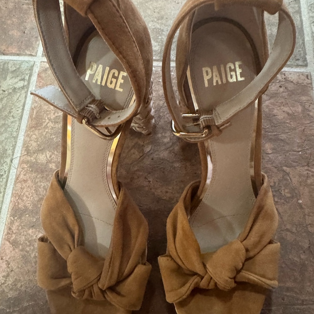 PAIGE Knotted Suede Platform Sandals